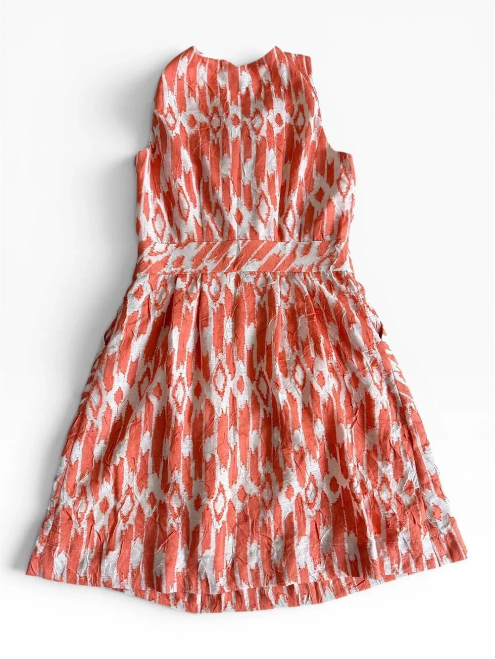 J. Crew orange ikat textured shift dress sz 6